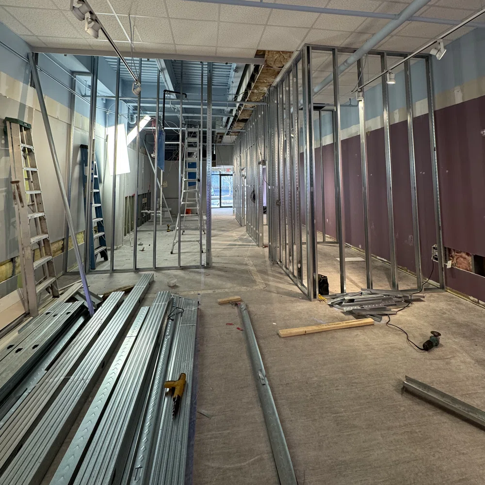 Renovated home interior under construction at a client